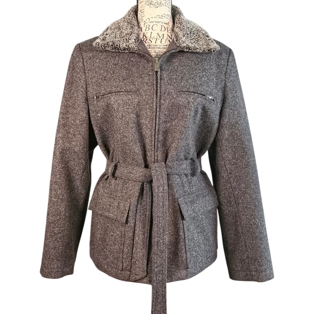 Express Gray Wool Jacket - Picture 2 of 8